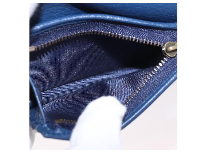 Portafoglio GUCCI Bamboo in pelle blu navy e oro 658244 Auth 186153M D'oro - vista 23
