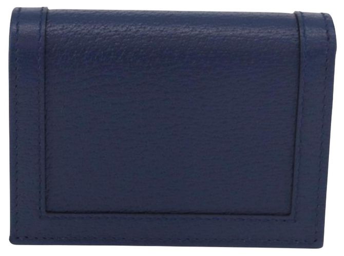 Portafoglio GUCCI Bamboo in pelle blu navy e oro 658244 Auth 186153M D'oro - vista 3