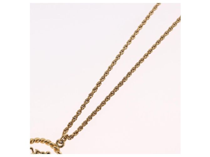 Collana rotonda con logo CD Christian Dior in metallo Oro Auth SW2396 D'oro - vista 11
