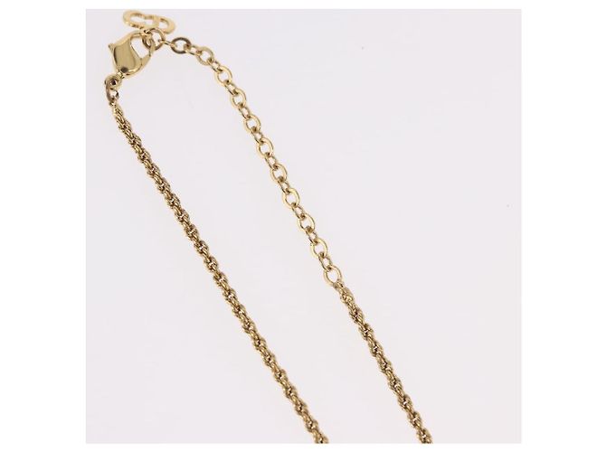 Collana rotonda con logo CD Christian Dior in metallo Oro Auth SW2396 D'oro - vista 7