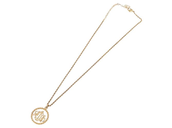 Collana rotonda con logo CD Christian Dior in metallo Oro Auth SW2396 D'oro - vista 9