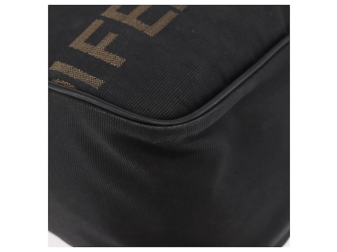 Borsa a Spalla FENDI Canvas Nero Oro Auth 186111 D'oro - vista 11