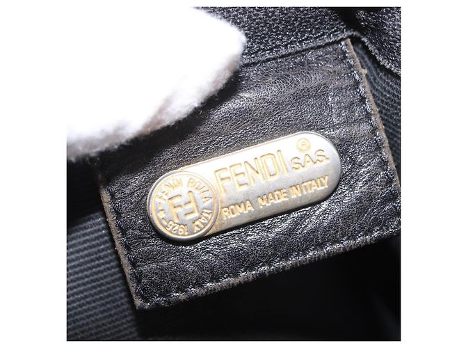 Borsa a Spalla FENDI Canvas Nero Oro Auth 186111 D'oro - vista 16