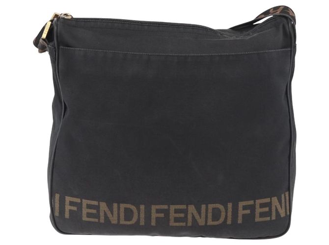 Borsa a Spalla FENDI Canvas Nero Oro Auth 186111 D'oro - vista 2