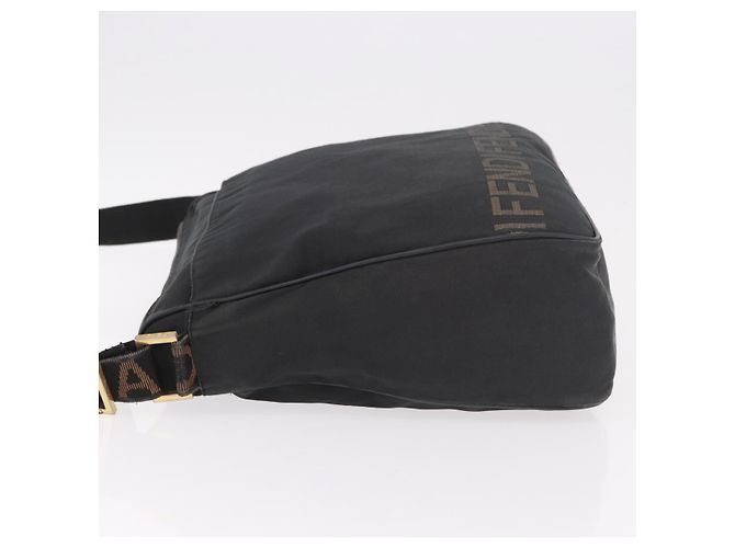Borsa a Spalla FENDI Canvas Nero Oro Auth 186111 D'oro - vista 5