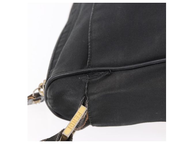 Borsa a Spalla FENDI Canvas Nero Oro Auth 186111 D'oro - vista 6