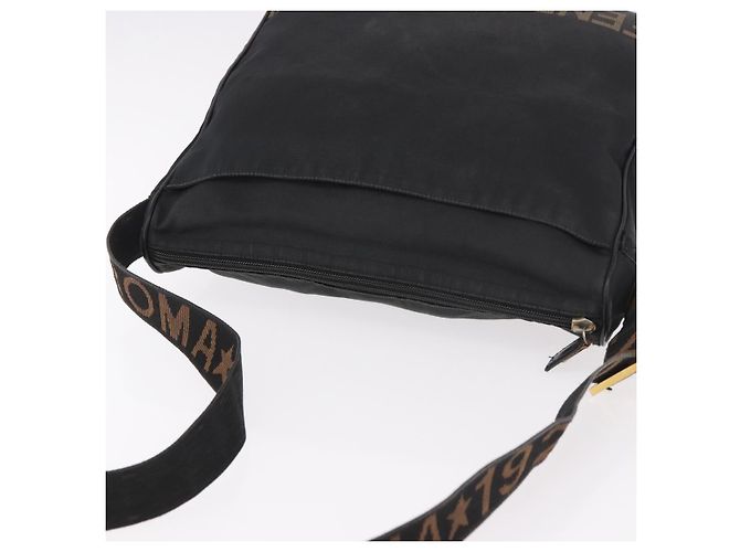 Borsa a Spalla FENDI Canvas Nero Oro Auth 186111 D'oro - vista 7