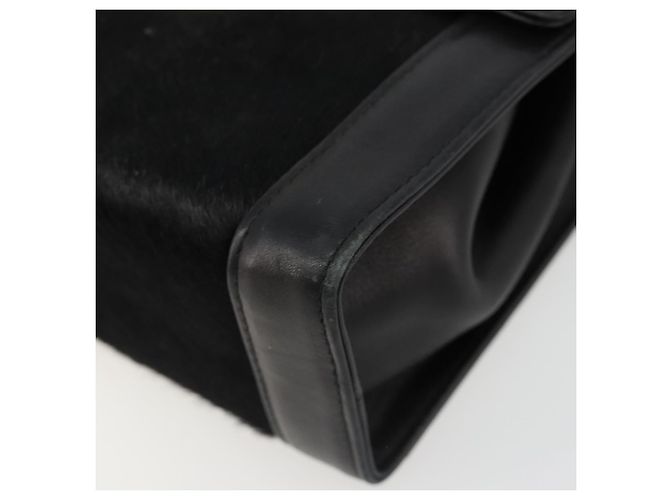 Borsa a tracolla Salvatore Ferragamo Gancini in pelle Harako Nera Oro Auth ka4773A Nero D'oro - vista 10