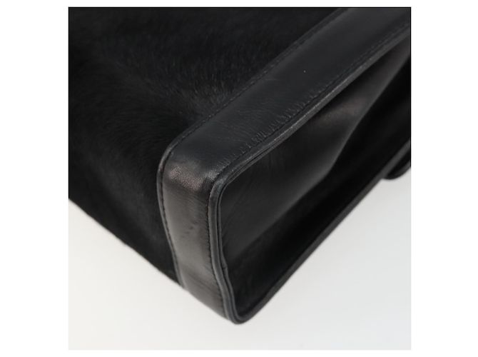 Borsa a tracolla Salvatore Ferragamo Gancini in pelle Harako Nera Oro Auth ka4773A Nero D'oro - vista 12
