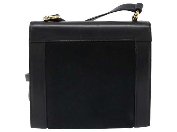 Borsa a tracolla Salvatore Ferragamo Gancini in pelle Harako Nera Oro Auth ka4773A Nero D'oro - vista 3