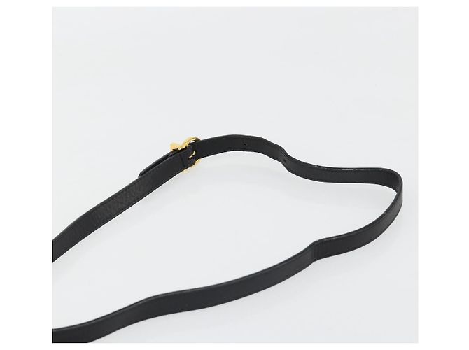 Borsa a tracolla Salvatore Ferragamo Gancini in pelle Harako Nera Oro Auth ka4773A Nero D'oro - vista 8
