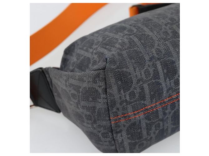 Borsa a tracolla Christian Dior Trotter Canvas Gray Silver Auth 186198V Marrone Argento - vista 11