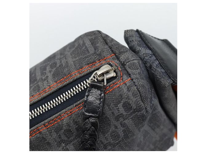 Borsa a tracolla Christian Dior Trotter Canvas Gray Silver Auth 186198V Marrone Argento - vista 14