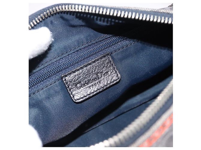 Borsa a tracolla Christian Dior Trotter Canvas Gray Silver Auth 186198V Marrone Argento - vista 16