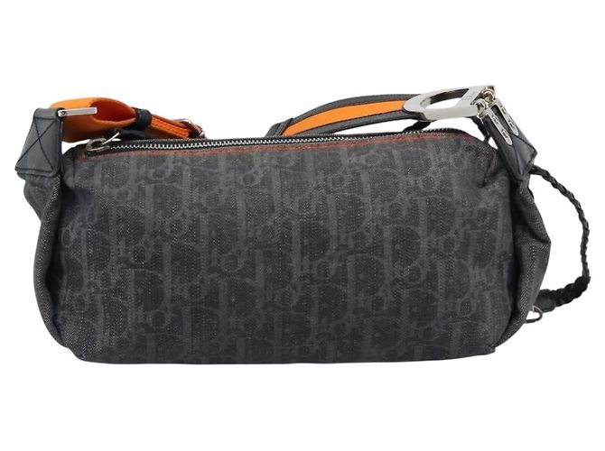Borsa a tracolla Christian Dior Trotter Canvas Gray Silver Auth 186198V Marrone Argento - vista 2