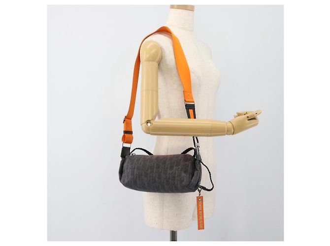 Borsa a tracolla Christian Dior Trotter Canvas Gray Silver Auth 186198V Marrone Argento - vista 23