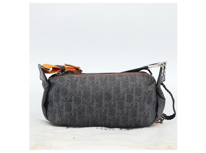 Borsa a tracolla Christian Dior Trotter Canvas Gray Silver Auth 186198V Marrone Argento - vista 24