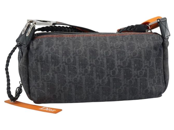 Borsa a tracolla Christian Dior Trotter Canvas Gray Silver Auth 186198V Marrone Argento - vista 3