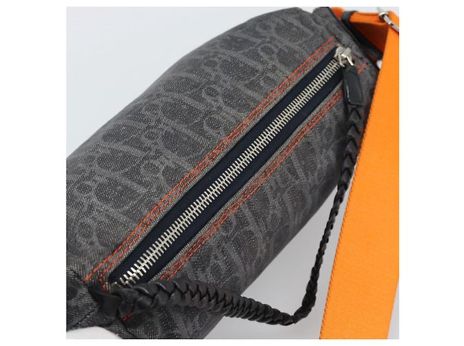Borsa a tracolla Christian Dior Trotter Canvas Gray Silver Auth 186198V Marrone Argento - vista 6