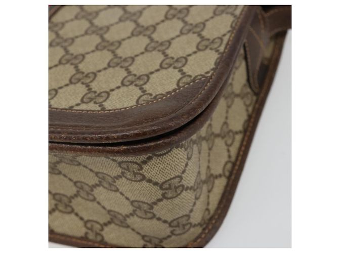 Borsa Gucci GG Supreme Web Sherry Line PVC Beige Oro 001 104 0551 Auth ka4846 D'oro - vista 10