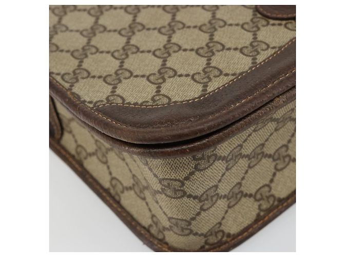 Borsa Gucci GG Supreme Web Sherry Line PVC Beige Oro 001 104 0551 Auth ka4846 D'oro - vista 11