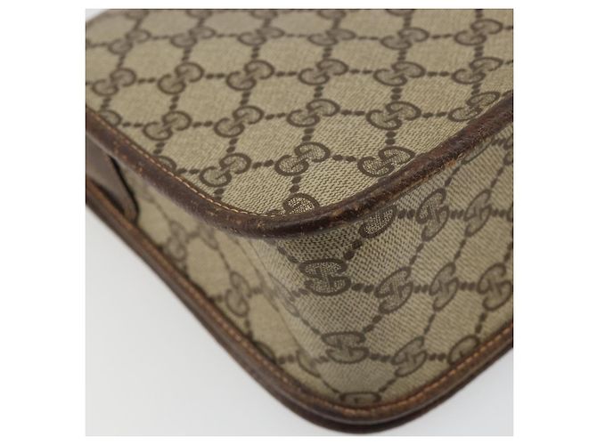 Borsa Gucci GG Supreme Web Sherry Line PVC Beige Oro 001 104 0551 Auth ka4846 D'oro - vista 13