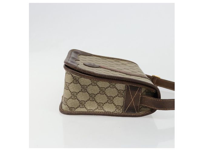 Borsa Gucci GG Supreme Web Sherry Line PVC Beige Oro 001 104 0551 Auth ka4846 D'oro - vista 4
