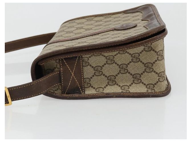 Borsa Gucci GG Supreme Web Sherry Line PVC Beige Oro 001 104 0551 Auth ka4846 D'oro - vista 5