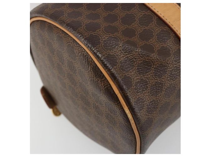 Céline Borsa a Spalla CELINE Macadam Canvas PVC Pelle Marrone Oro Auth 185605A D'oro - vista 11