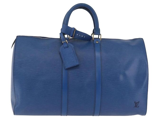 LOUIS VUITTON Epi Keepall 45 Boston Bag Blue M42975 LV Auth 184611 - vista 2