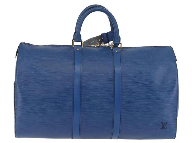 LOUIS VUITTON Epi Keepall 45 Boston Bag Blue M42975 LV Auth 184611 - vista 3