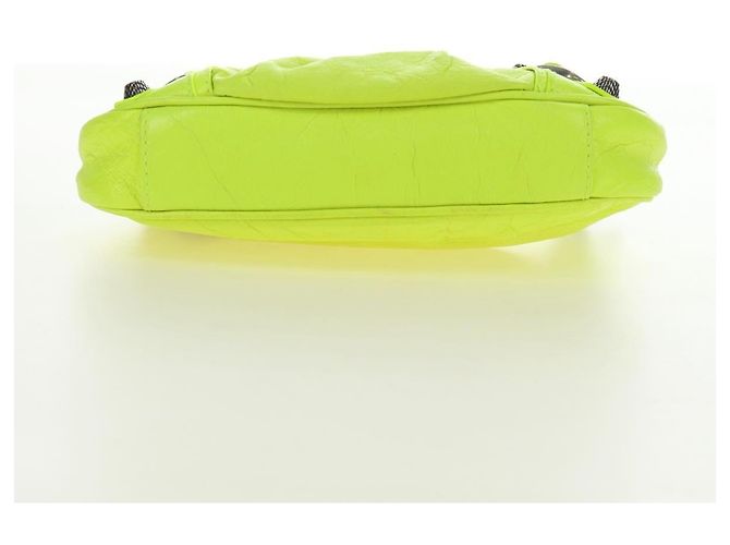 BALENCIAGA Borsa Mini Le Cagole in pelle con catena 2way Verde Argento Auth 185444M - vista 13