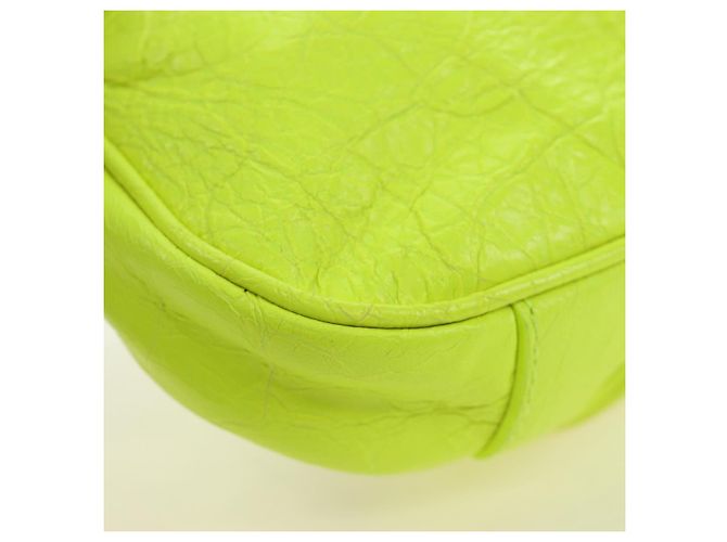 BALENCIAGA Borsa Mini Le Cagole in pelle con catena 2way Verde Argento Auth 185444M - vista 16