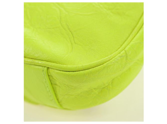 BALENCIAGA Borsa Mini Le Cagole in pelle con catena 2way Verde Argento Auth 185444M - vista 17