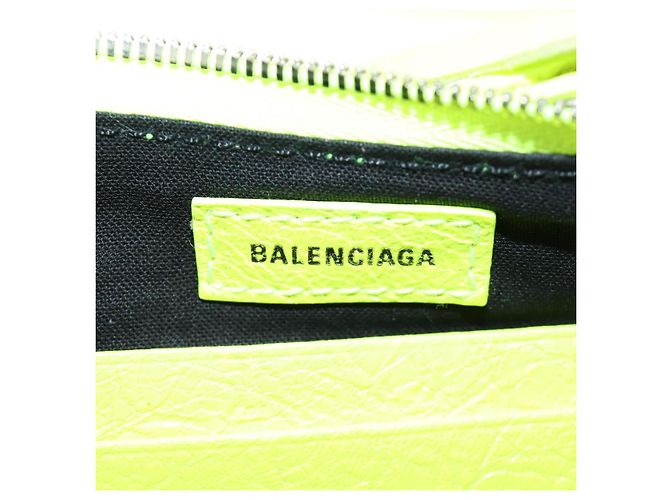 BALENCIAGA Borsa Mini Le Cagole in pelle con catena 2way Verde Argento Auth 185444M - vista 20