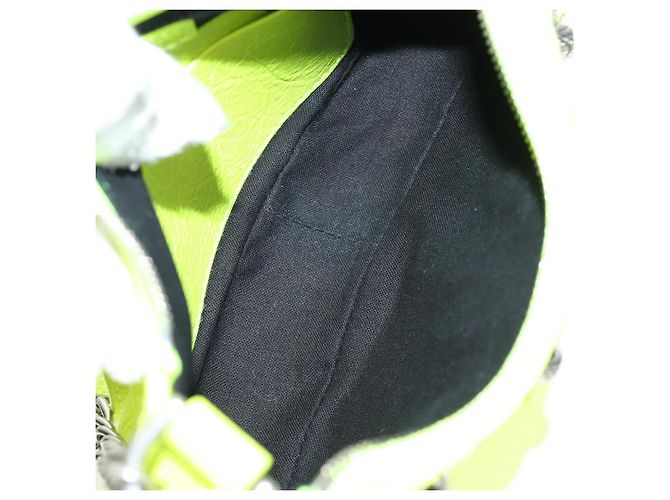 BALENCIAGA Borsa Mini Le Cagole in pelle con catena 2way Verde Argento Auth 185444M - vista 21