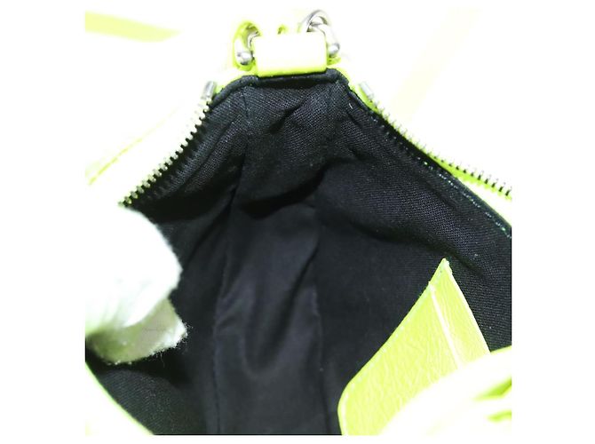 BALENCIAGA Borsa Mini Le Cagole in pelle con catena 2way Verde Argento Auth 185444M - vista 23