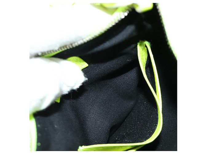 BALENCIAGA Borsa Mini Le Cagole in pelle con catena 2way Verde Argento Auth 185444M - vista 24