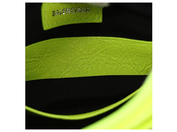 BALENCIAGA Borsa Mini Le Cagole in pelle con catena 2way Verde Argento Auth 185444M - vista 25