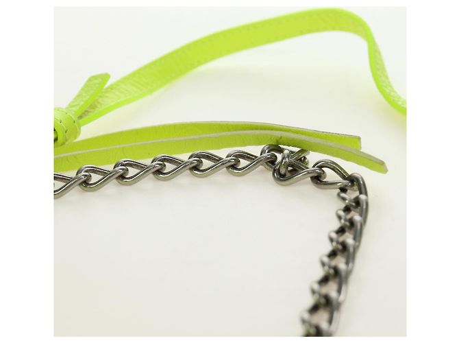 BALENCIAGA Borsa Mini Le Cagole in pelle con catena 2way Verde Argento Auth 185444M - vista 8
