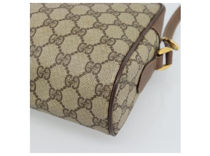 Borsa GUCCI GG Supreme Web Sherry Line PVC Beige Oro 001 113 6472 Auth 187114 D'oro - vista 12