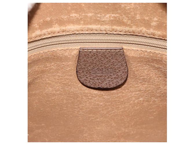 Borsa GUCCI GG Supreme Web Sherry Line PVC Beige Oro 001 113 6472 Auth 187114 D'oro - vista 15