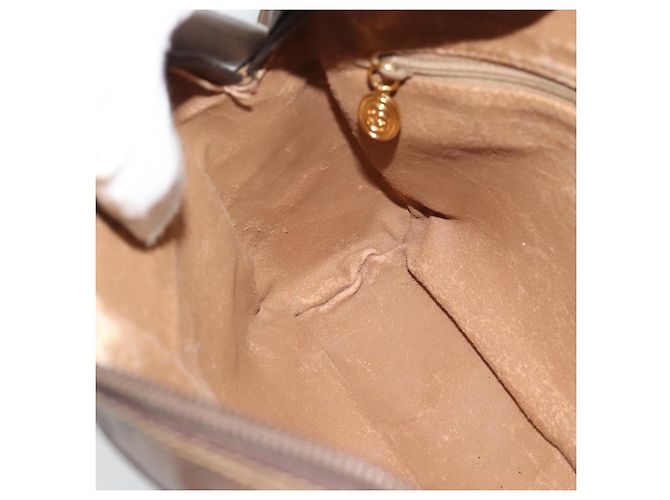Borsa GUCCI GG Supreme Web Sherry Line PVC Beige Oro 001 113 6472 Auth 187114 D'oro - vista 18