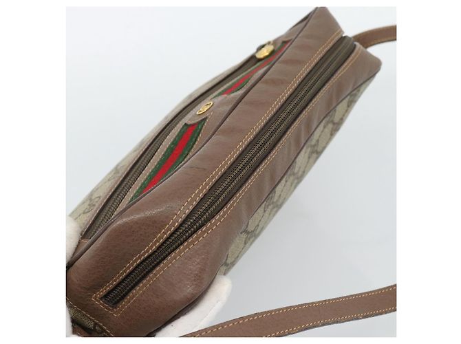 Borsa GUCCI GG Supreme Web Sherry Line PVC Beige Oro 001 113 6472 Auth 187114 D'oro - vista 6