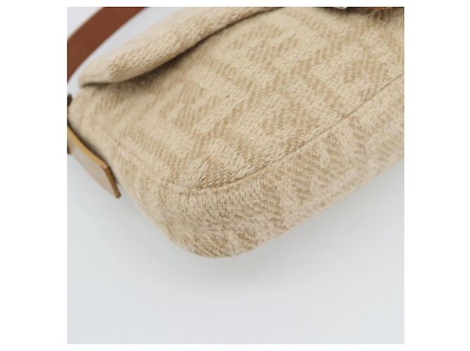 Borsa a Spalla FENDI Mamma Baguette in Tela Zucca Felt Beige Silver Auth 186896SAM Argento - vista 11