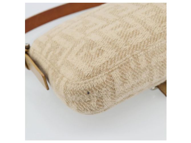 Borsa a Spalla FENDI Mamma Baguette in Tela Zucca Felt Beige Silver Auth 186896SAM Argento - vista 13