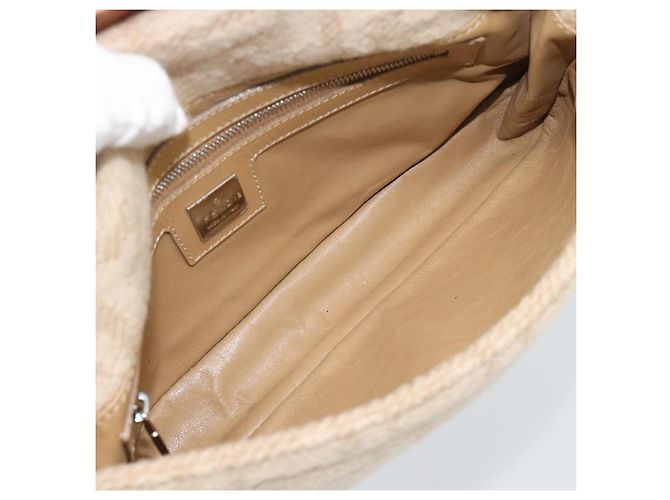 Borsa a Spalla FENDI Mamma Baguette in Tela Zucca Felt Beige Silver Auth 186896SAM Argento - vista 16
