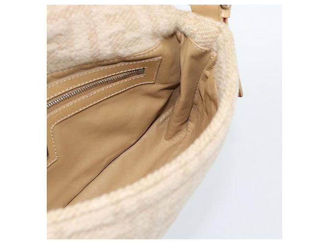 Borsa a Spalla FENDI Mamma Baguette in Tela Zucca Felt Beige Silver Auth 186896SAM Argento - vista 17