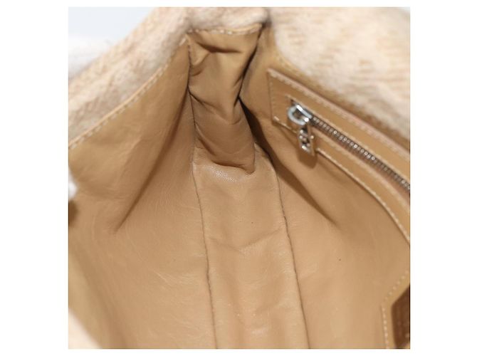 Borsa a Spalla FENDI Mamma Baguette in Tela Zucca Felt Beige Silver Auth 186896SAM Argento - vista 18