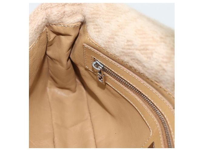 Borsa a Spalla FENDI Mamma Baguette in Tela Zucca Felt Beige Silver Auth 186896SAM Argento - vista 19